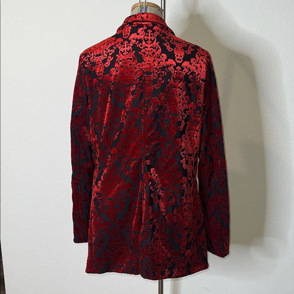 Killstar Skull Pattern Velvet Relief Blazer Jacket - Picture 2 of 7